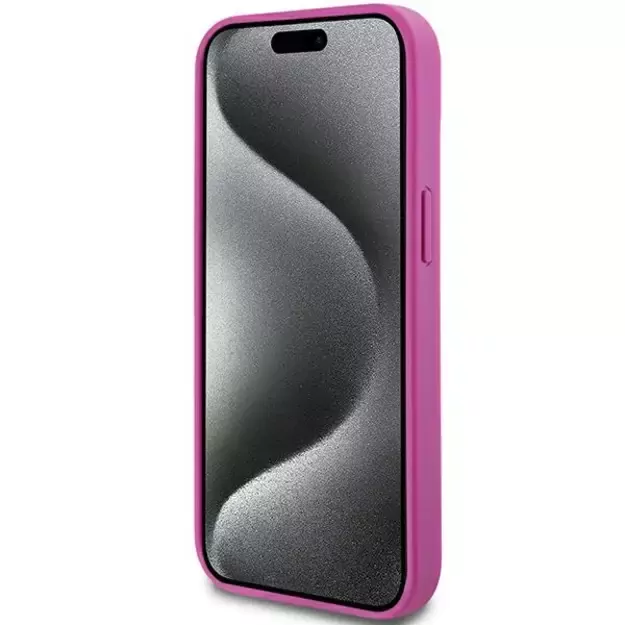DKNY Leather Pattern Metal Logo MagSafe case for iPhone 15 / 14 / 13 - pink 11