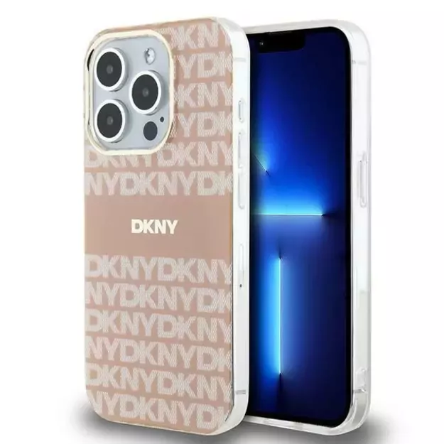 DKNY IML Mono &amp  Stripe MagSafe case for iPhone 15 Pro Max - pink