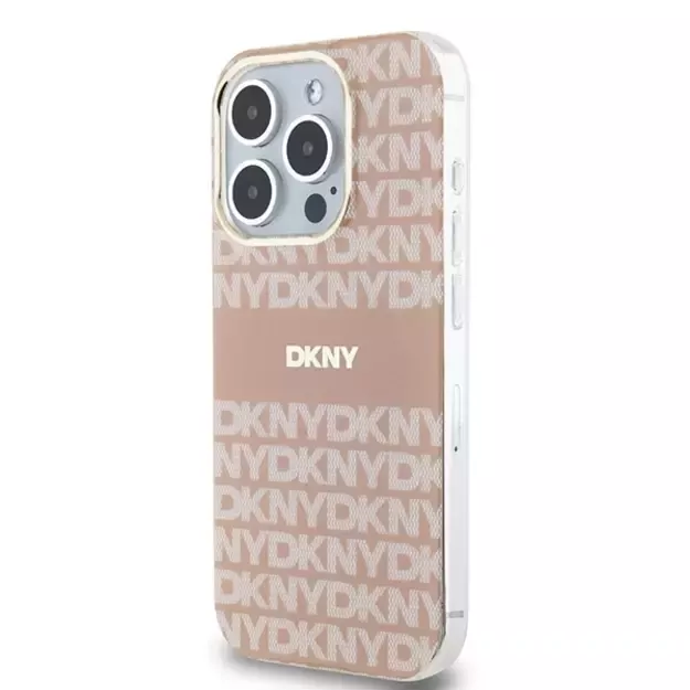 DKNY IML Mono &amp  Stripe MagSafe case for iPhone 15 Pro Max - pink 1