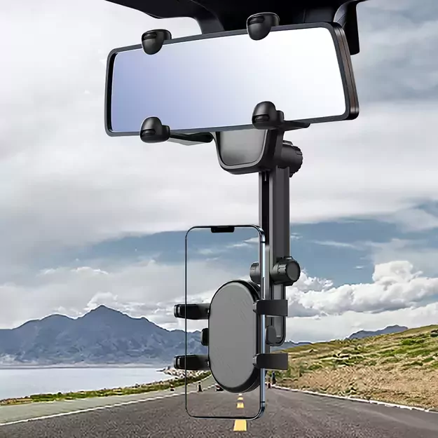Car Phone Holder for Rearview Mirror - Black 15