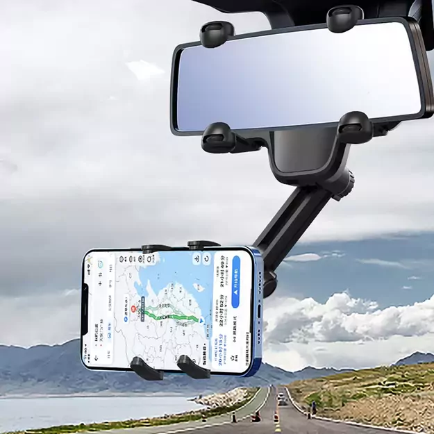 Car Phone Holder for Rearview Mirror - Black 16