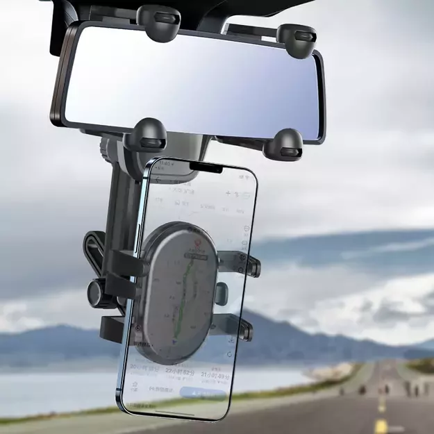 Car Phone Holder for Rearview Mirror - Black 21