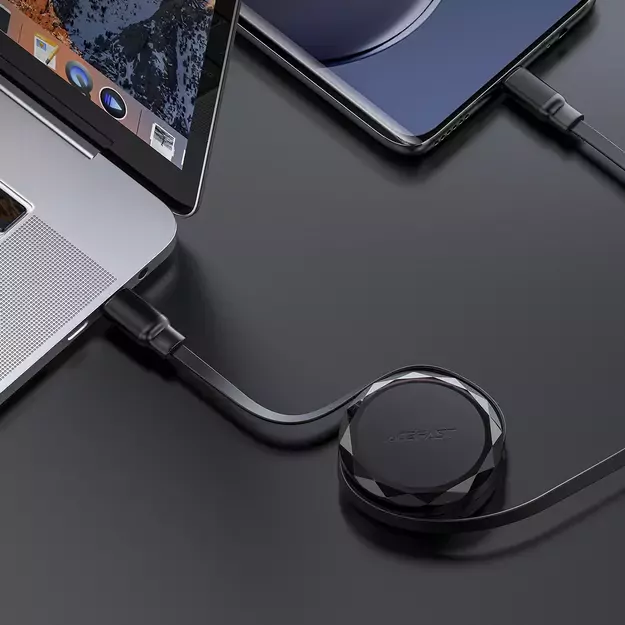 Acefast C13-03 USB-C - USB-C 60W Cable Retractable - Black 8