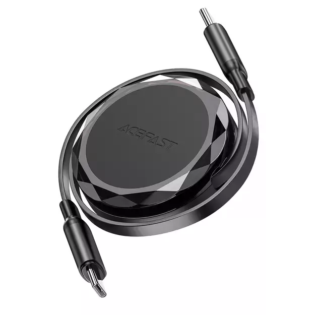 Acefast C13-03 USB-C - USB-C 60W Cable Retractable - Black 6