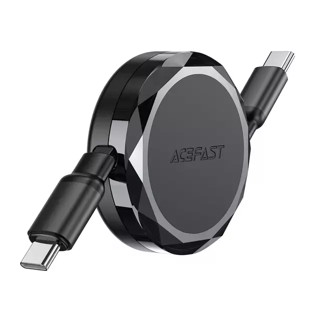 Acefast C13-03 USB-C - USB-C 60W Cable Retractable - Black 5