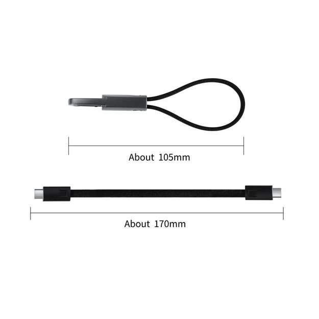 Tech-Protect Ultraboost DNA Cable with Keychain USB-C PD 60W / 3A - Gray 1