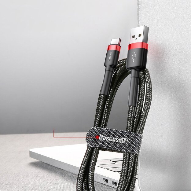 Baseus Cafule Cable durable nylon cable USB / USB-C QC3.0 2A 3M black-red (CATKLF-U91) 15