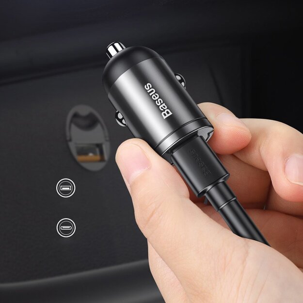 Baseus Tiny Star mini smart USB car charger 30W Quick Charge 3.0 gray (VCHX-A0G) 10