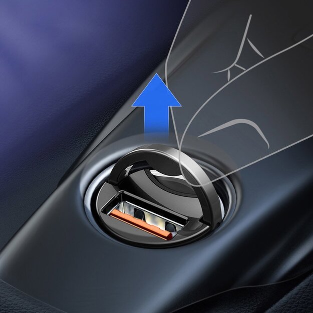 Baseus Tiny Star mini smart USB car charger 30W Quick Charge 3.0 gray (VCHX-A0G) 12