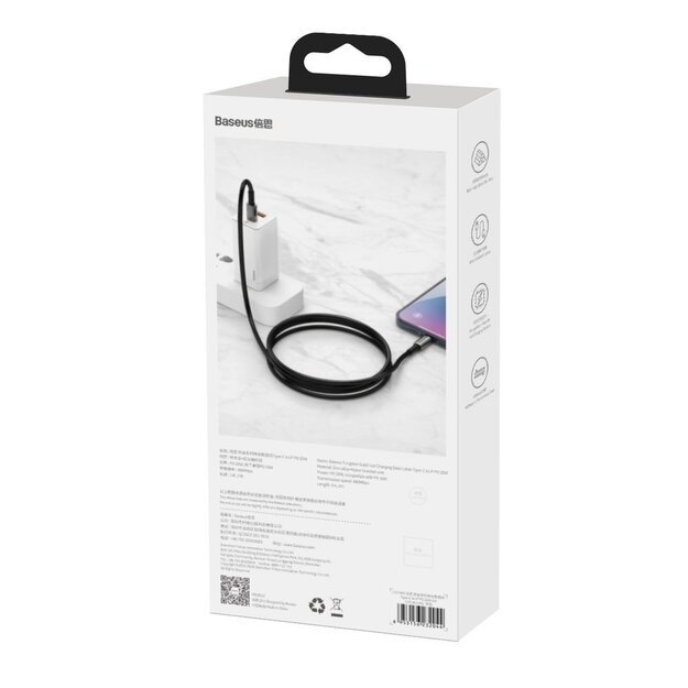 Baseus CATLWJ-A01 Lightning - USB-C PD 20W 480Mb/s 2m cable - black 5