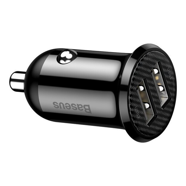 Baseus Grain Pro car charger 2x USB 4.8 A black (CCALLP-01) 2