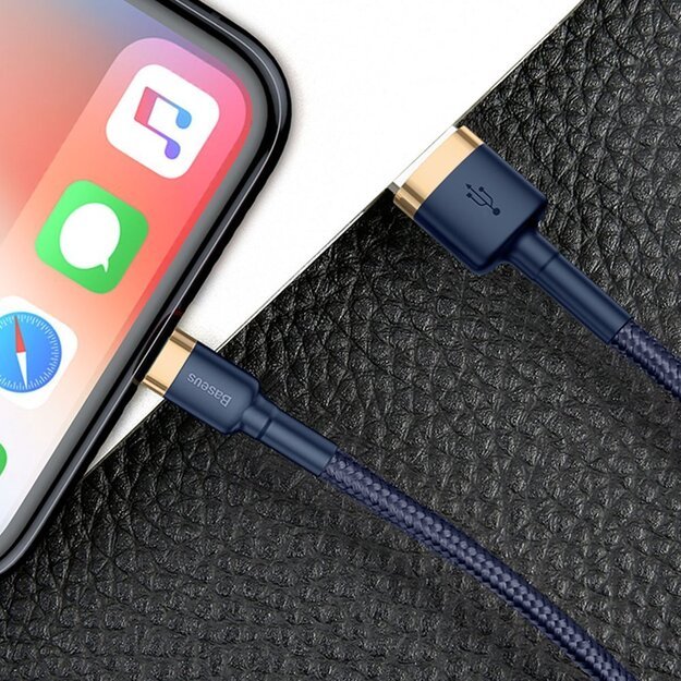 Baseus Cafule USB-A / Lightning 1.5A QC 3.0 cable 2 m - blue-gold 8