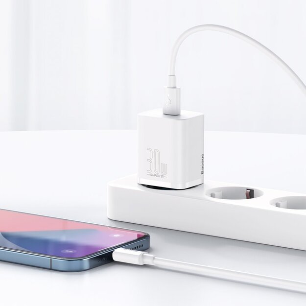Baseus Super Si 1C fast charger USB Type C 30W Power Delivery Quick Charge white (CCSUP-J02) 10