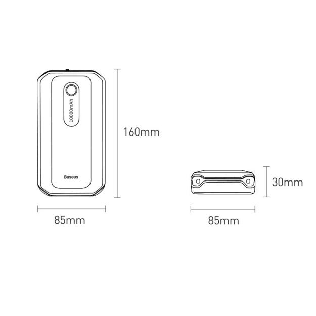 Baseus Power Bank Power Starter Jump Starter 10000mAh 12V (1000A / 500A) power bank + crocodile clips black (CGNL020101) 17