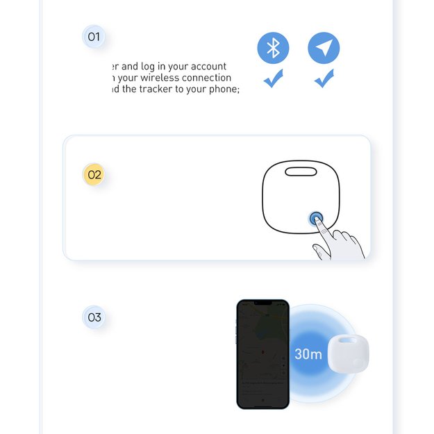 Baseus T2 Pro smart GPS tracker for children s handbag keys white (FMTP000002) 19