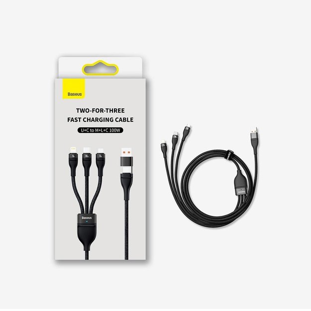 Baseus Flash Series II cable USB Type C / USB Type A - USB Type C / Lightning / micro USB 100 W 1.2 m blue (CASS030103) 4