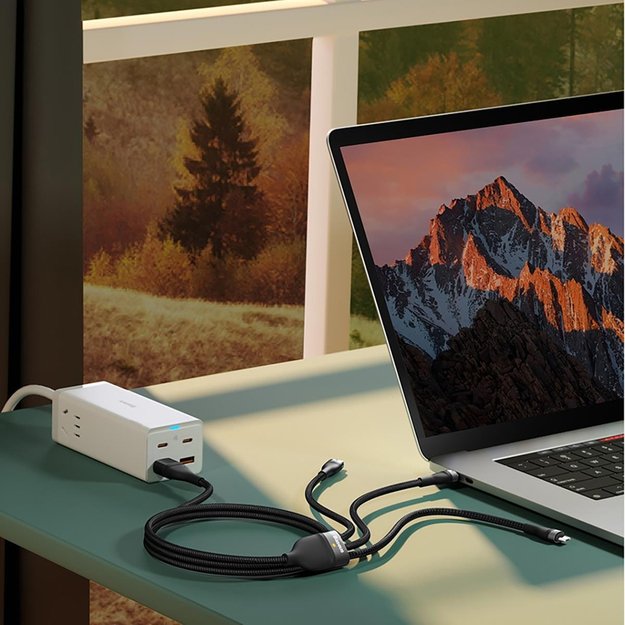 Baseus Flash Series II cable USB Type C / USB Type A - USB Type C / Lightning / micro USB 100 W 1.2 m blue (CASS030103) 9