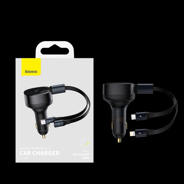 Baseus Enjoyment 2in1 car charger 30W black (CGTX000001) 24