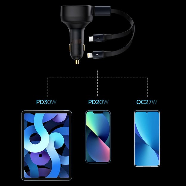 Baseus Enjoyment 2in1 car charger 30W black (CGTX000001) 17