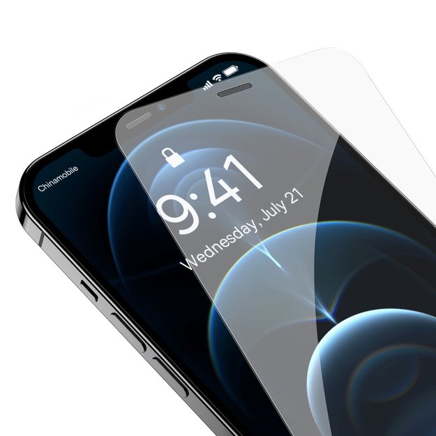 Baseus Full Screen Tempered Glass for iPhone 12 Pro Max with Speaker Cover 0.4mm + Mounting Kit 6