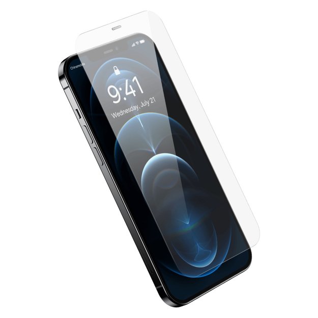 Baseus Full Screen Tempered Glass for iPhone 12 Pro Max with Speaker Cover 0.4mm + Mounting Kit 3