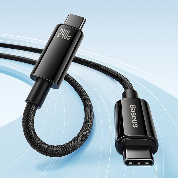 Cable USB C - USB C 480Mb/s 240W 3m Baseus Tungsten Gold CAWJ040101 - black 4