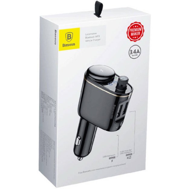 Baseus S-06 Bluetooth/USB car FM transmitter (Overseas Edition) - black 4