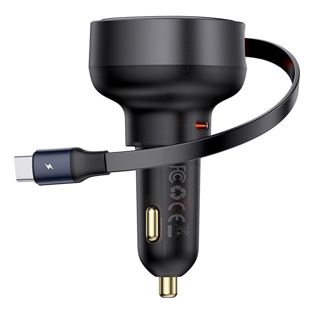 Baseus Enjoyment Pro USB-C (female) / USB-C (male) 60W car charger - black 9