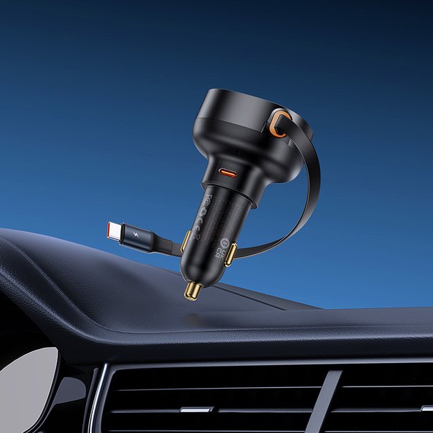 Baseus Enjoyment Pro USB-C (female) / USB-C (male) 60W car charger - black 8