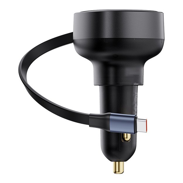 Baseus Enjoyment Pro USB-C (female) / USB-C (male) 60W car charger - black 2