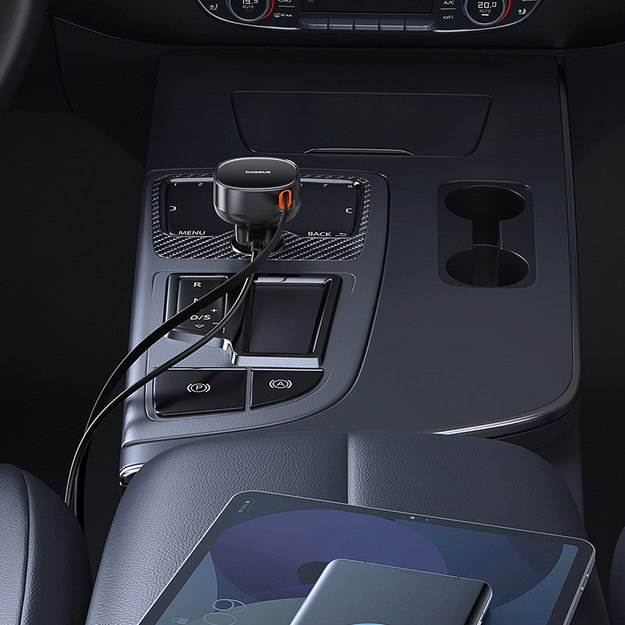 Baseus Enjoyment Pro USB-C (female) / USB-C (male) 60W car charger - black 7