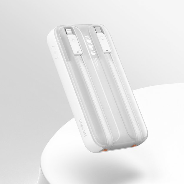 Baseus Comet Series powerbank with display 10000mAh 22.5W - white + USB-A - USB-C cable 9