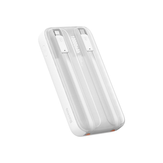 Baseus Comet Series powerbank with display 10000mAh 22.5W - white + USB-A - USB-C cable 6