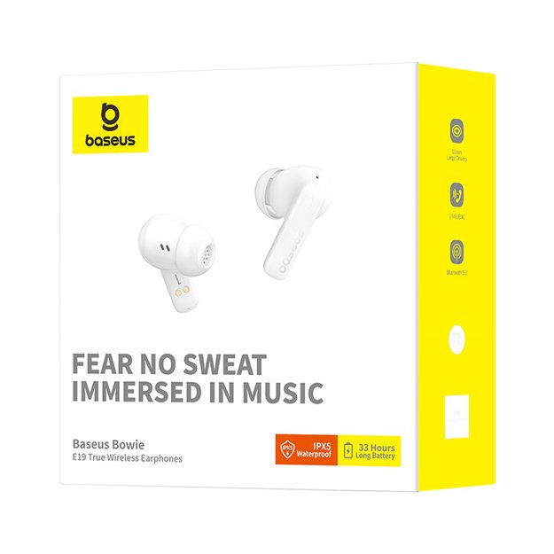 Baseus Bowie E19 TWS In-Ear Wireless Headphones - White 7