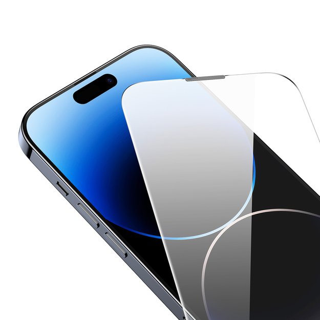 Baseus Full Screen Tempered Glass for iPhone 14 Pro Max with Speaker Cover 0.3mm + Mounting Frame 6