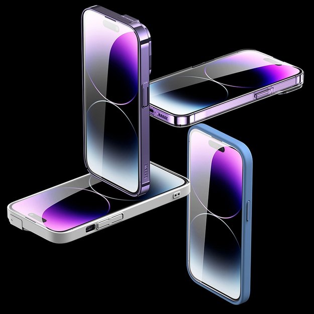 Baseus Full Screen Tempered Glass for iPhone 14 Pro Max with Speaker Cover 0.3mm + Mounting Frame 23