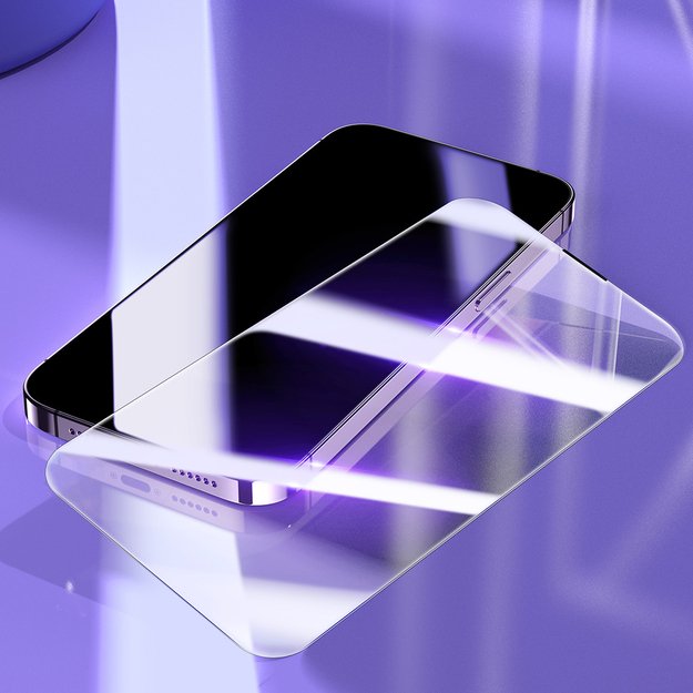 Baseus Full Screen Tempered Glass for iPhone 14 Pro Max with Speaker Cover 0.3mm + Mounting Frame 7
