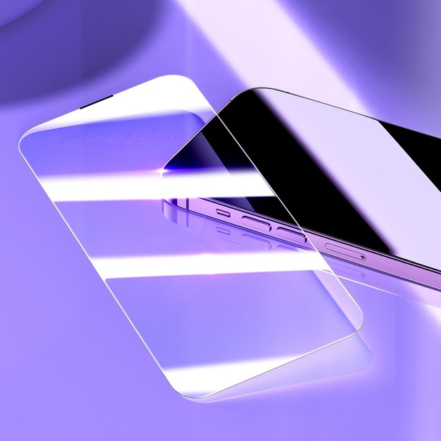 Baseus Full Screen Tempered Glass for iPhone 14 Pro Max with Speaker Cover 0.3mm + Mounting Frame 9