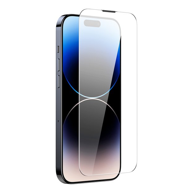 Baseus Full Screen Tempered Glass for iPhone 14 Pro Max with Speaker Cover 0.3mm + Mounting Frame 2