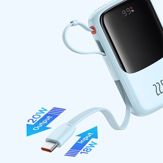 Baseus Qpow Pro+ 22.5W 10000mAh USB-C Power Bank - Blue 10