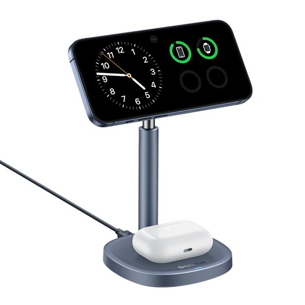 Baseus Orbit 2 Pro MagSafe Qi2 20W 2 in 1 Inductive Charger with Cooling - Gray 3