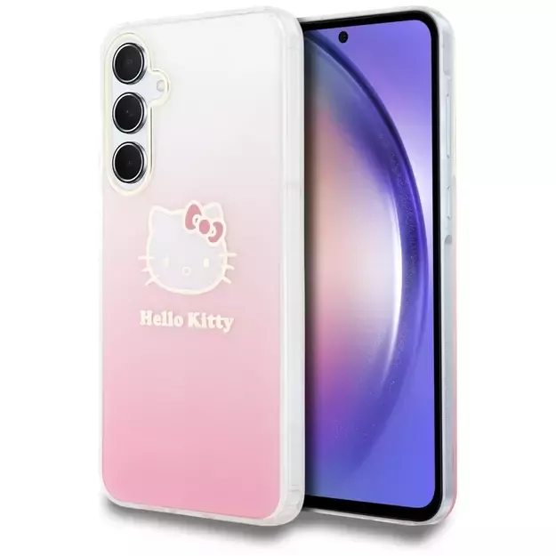 Hello Kitty IML Gradient Electrop Kitty Head case for Samsung Galaxy A55 - pink