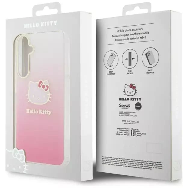 Hello Kitty IML Gradient Electrop Kitty Head case for Samsung Galaxy A55 - pink 13