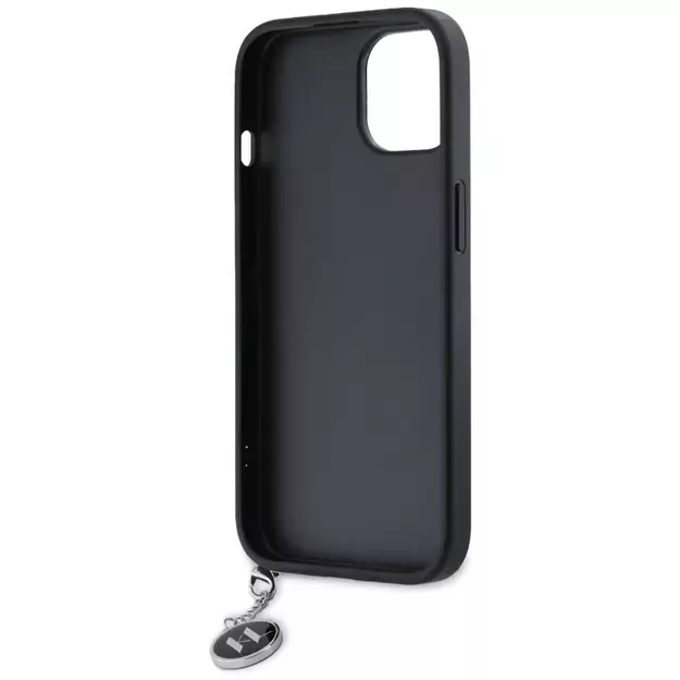 Karl Lagerfeld Saffiano Rhinestones &amp  Charm case for iPhone 15 / 14 / 13 - black 13
