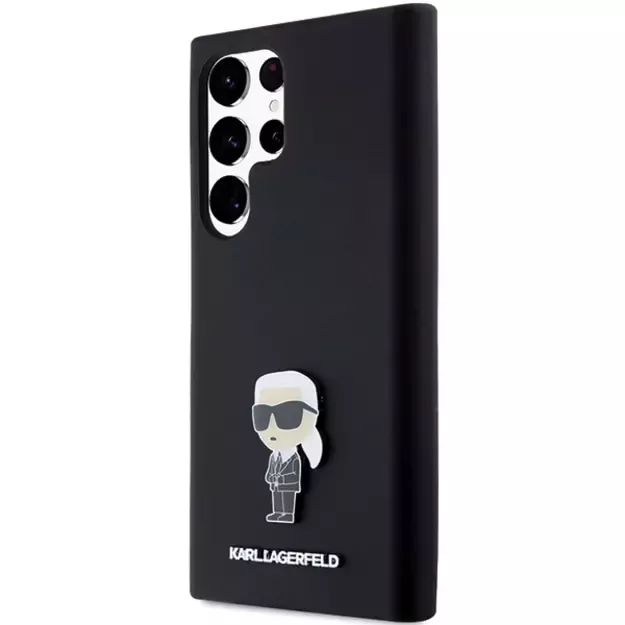 Karl Lagerfeld Silicone Ikonik Metal Pin case for Samsung Galaxy S24 Ultra - black 1
