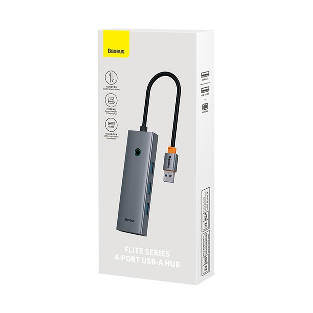 Baseus UltraJoy 4in1 USB-A Hub 3 x USB-A 3.0 + RJ45 - Gray 6