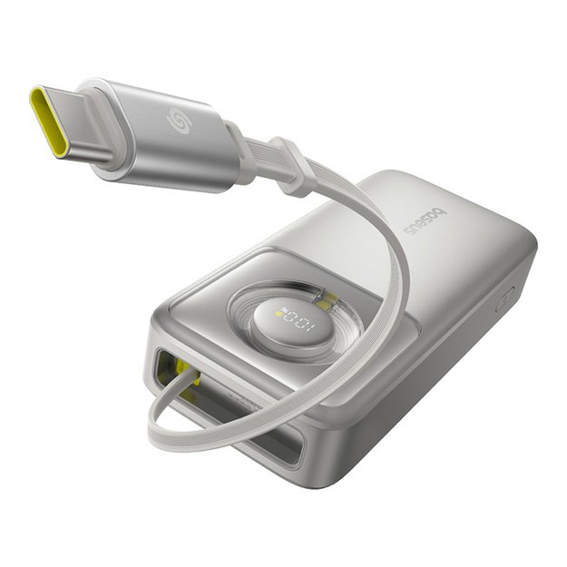 Baseus Free2Pull 20000mAh 65W Power Bank with Retractable USB-C Cable - Gray 3