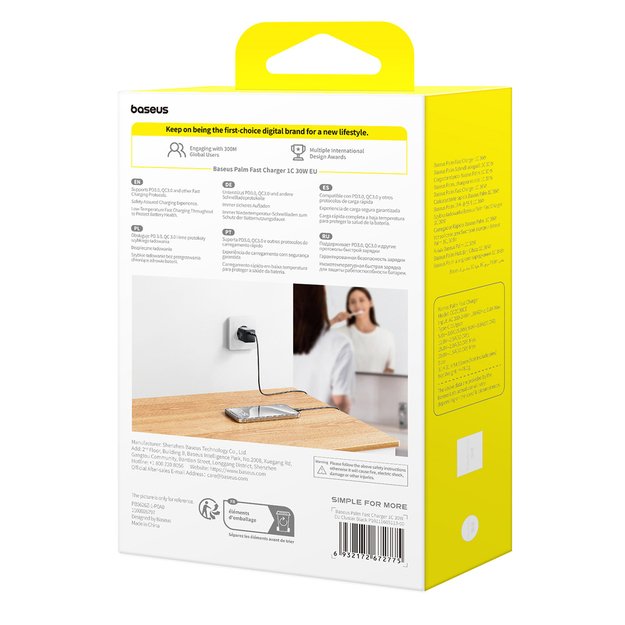 Baseus Palm 30W USB-C Wall Charger - White 6