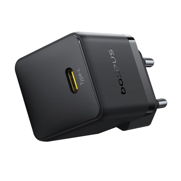 Baseus Palm 1C 20W Wall Charger (with Baseus Mini White USB-C 60W (20V/3A) 1m Cable) - Black 3