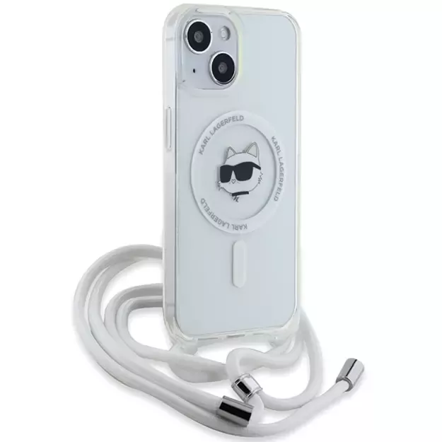Karl Lagerfeld IML Choupette Head &amp  Cord MagSafe case for iPhone 13 / 14 / 15 - transparent 8